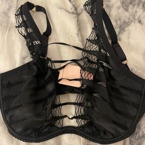 AGENT PROVOCATEUR BLACK SILK BRALETTE TOP